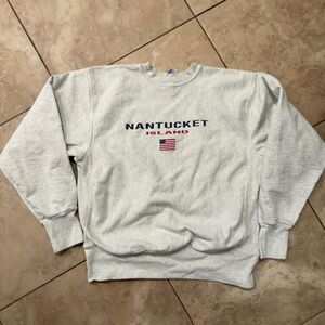 Vintage Nantucket Island Crewneck Sweatshirt Rugged Sweats Gray L USA